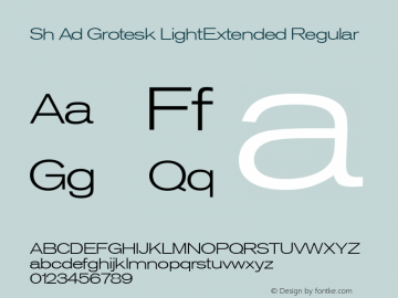 Sh Ad Grotesk LightExtended Regular 001.001 Font Sample