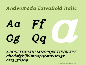 Andromeda ExtraBold Italic 001.000 Font Sample