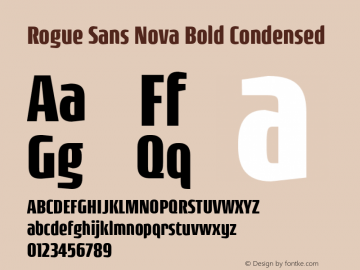 Rogue Sans Nova Bold Condensed Version 4.000;PS 004.000;hotconv 1.0.88;makeotf.lib2.5.64775图片样张