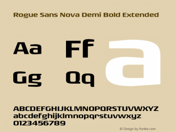 Rogue Sans Nova Demi Bold Extended Version 4.000;PS 004.000;hotconv 1.0.88;makeotf.lib2.5.64775图片样张