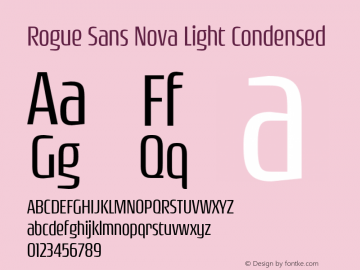 Rogue Sans Nova Light Condensed Version 4.000;PS 004.000;hotconv 1.0.88;makeotf.lib2.5.64775图片样张