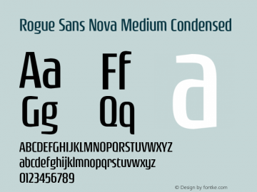Rogue Sans Nova Medium Condensed Version 4.000;PS 004.000;hotconv 1.0.88;makeotf.lib2.5.64775图片样张