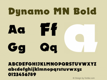 Dynamo MN Bold Version 001.003 Font Sample