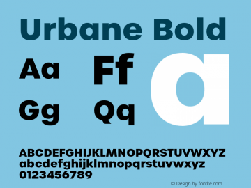 Urbane Bold Version 4.000;hotconv 1.0.109;makeotfexe 2.5.65596图片样张