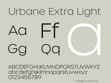 Urbane Extra Light Version 4.000;hotconv 1.0.109;makeotfexe 2.5.65596图片样张