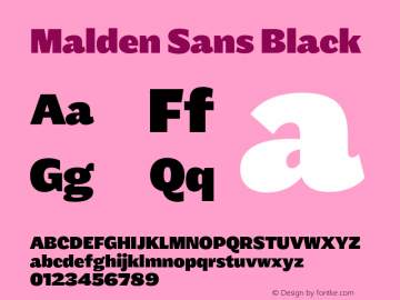 Malden Sans Black Version 1.00, build 14, s3图片样张