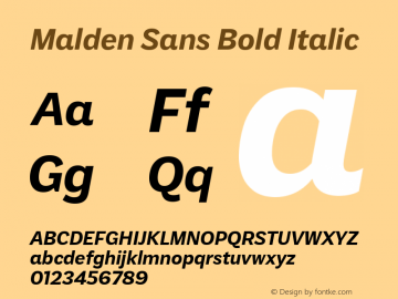 Malden Sans Bold Italic Version 1.00, build 13, s3图片样张