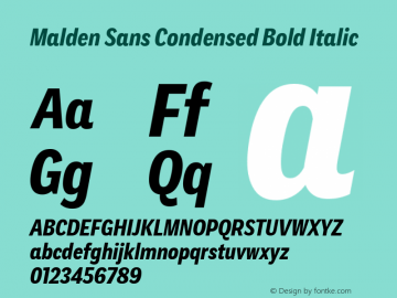 Malden Sans Cond Bold It Version 1.00, build 13, s3图片样张