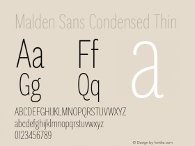 Malden Sans Cond Thin Version 1.00, build 13, s3图片样张