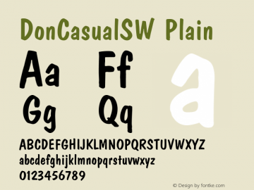 DonCasualSW Plain Rev. 003.000 Font Sample