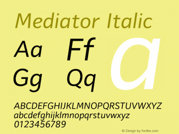 Mediator Italic Version 1.0图片样张