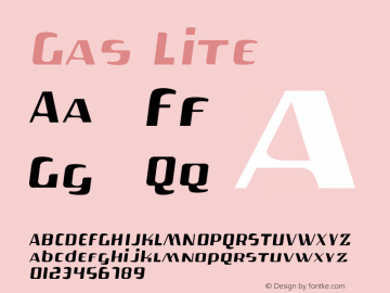 Gas Lite Version 001.000 Font Sample