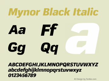 Mynor Black Italic Version 001.000 January 2019图片样张