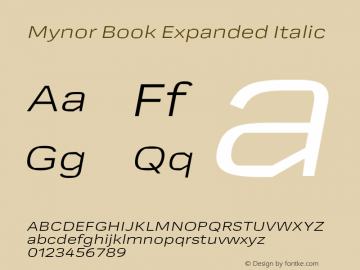 Mynor Book Expanded Italic Version 001.000 January 2019图片样张