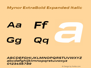 Mynor ExtraBold Expanded Italic Version 001.000 January 2019图片样张