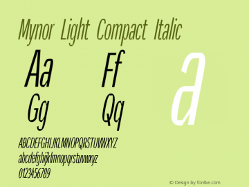 Mynor Light Compact Italic Version 001.000 January 2019图片样张