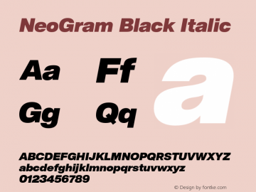 NeoGram Black Italic Version 2.000 July 2021图片样张