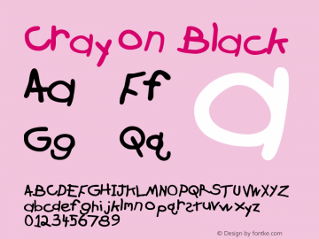 Crayon Black Version 001.000 Font Sample