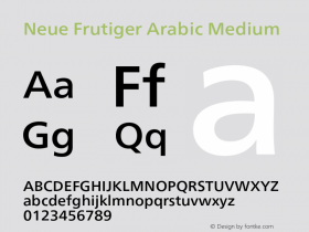 Neue Frutiger Arabic Medium Version 1.00, build 7, s3图片样张