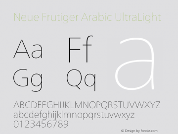 Neue Frutiger Arabic UltraLight Version 1.00, build 7, s3图片样张