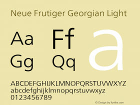 Neue Frutiger Georgian Light Version 1.00, build 7, s3图片样张