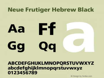 Neue Frutiger Hebrew Black Version 1.00, build 5, s3图片样张