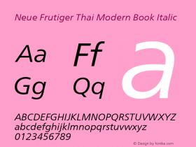 Neue Frutiger Thai Modern Bk It Version 1.00, build 29, s3图片样张