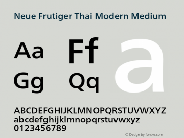 Neue Frutiger Thai Modern Md Version 1.00, build 29, s3图片样张