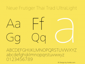 Neue Frutiger Thai Trad UltLt Version 1.00, build 23, s3图片样张