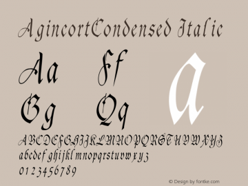 AgincortCondensed Italic Rev. 003.000图片样张