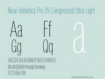 Neue Helvetica Pro 29 Cm Ult Lt Version 1.000图片样张