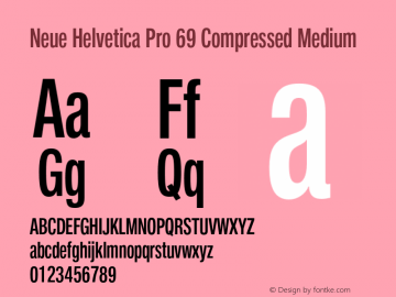 Neue Helvetica Pro 69 Cm Medium Version 1.1, build 2, pfc617图片样张