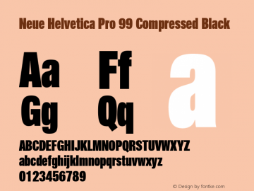 Neue Helvetica Pro 99 Cm Black Version 1.000图片样张