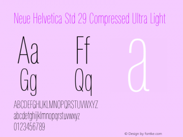 Neue Helvetica Std 29 Cm UltLt Version 1.00, build 9, s3图片样张