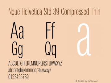 Neue Helvetica Std 39 Cm Thin Version 1.00, build 9, s3图片样张