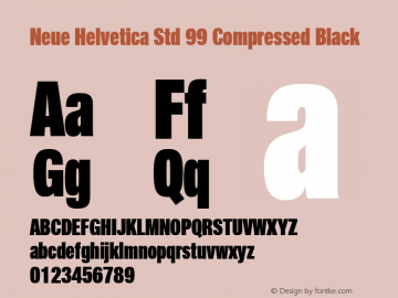 Neue Helvetica Std 99 Cm Black Version 1.00, build 9, s3图片样张