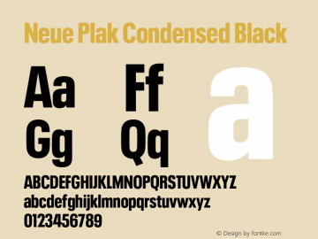 Neue Plak Condensed Black Version 1.00, build 9, s3图片样张