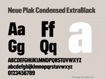 Neue Plak Condensed ExtraBlack Version 1.00, build 9, s3图片样张