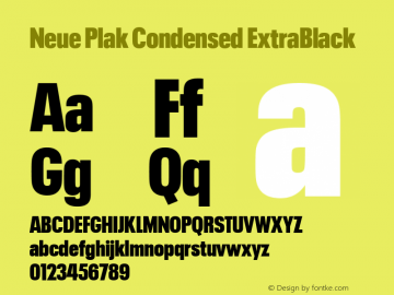 Neue Plak Condensed ExtraBlack Version 1.00, build 9, s3图片样张