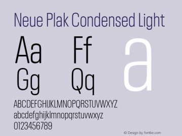 Neue Plak Condensed Light Version 1.00, build 9, s3图片样张