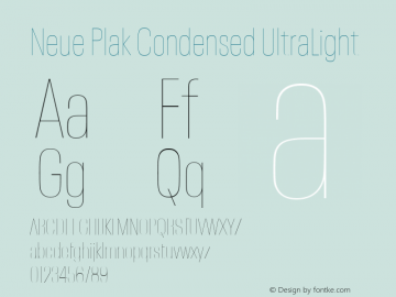 Neue Plak Condensed UltraLight Version 1.00, build 9, s3图片样张