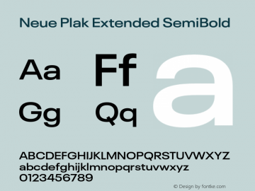 Neue Plak Extended SemiBold Version 1.00, build 9, s3图片样张