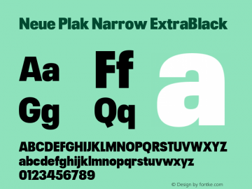 Neue Plak Narrow ExtraBlack Version 1.00, build 9, s3图片样张