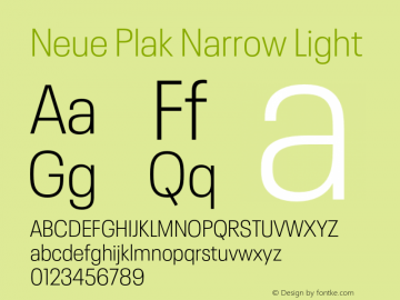 Neue Plak Narrow Light Version 1.00, build 9, s3图片样张