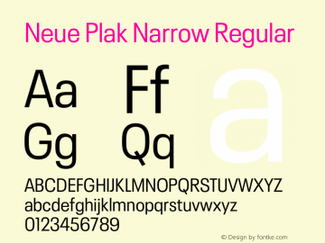 Neue Plak Narrow Regular Version 1.00, build 9, s3图片样张