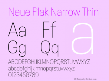 Neue Plak Narrow Thin Version 1.00, build 9, s3图片样张