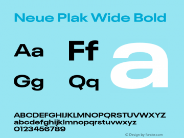 Neue Plak Wide Bold Version 1.00, build 9, s3图片样张