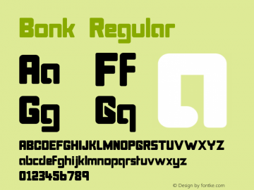 Bonk Regular 1.00 Font Sample