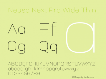 Neusa Next Pro Wide Thin Version 1.002;PS 001.002;hotconv 1.0.88;makeotf.lib2.5.64775图片样张