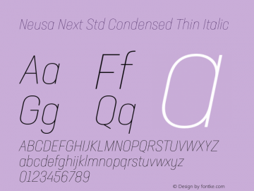 Neusa Next Std Condensed Thin Italic Version 1.002;PS 001.002;hotconv 1.0.88;makeotf.lib2.5.64775图片样张